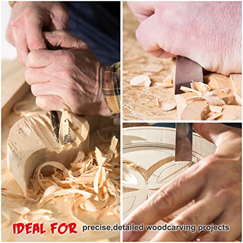 HAUTMEC Wood Carving Tools Set of 6, Wood Gouge Tools Set, Fishtail Gouges to Reach into Tight Spaces for Hobbyists or Professionals HT0236-WW HAUTMEC