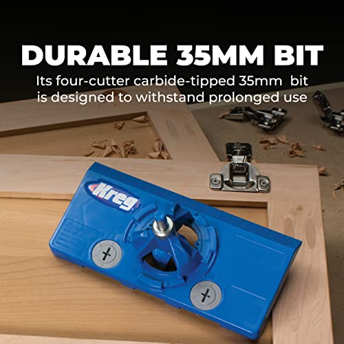 Kreg KHI-Hinge Concealed Hinge Jig - Drill Perfect Holes for Cabinet Hinges & Hardware Installation - Cabinet Door Hinge Tool - Cabinet Hardware Jig - WoodArtSupply