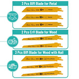 Bates- Reciprocating Saw Blades, 8 Pack, 6 inch, Saw Blade, Reciprocating Saw Blades Wood, Reciprocating Saw Blades Metal, Saw Blades Reciprocating Bates Choice