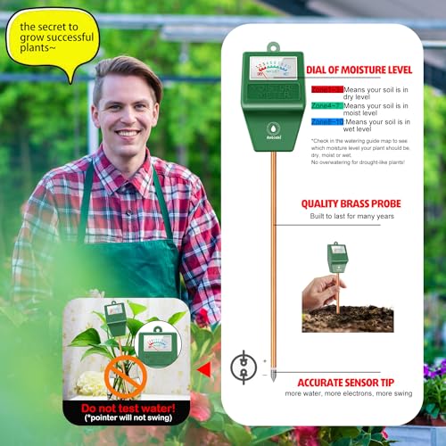 Antonki Soil Moisture Meter for Indoor Plants, Plant Water Meter, Soil Hygrometer Monitor, Soil Sensor Water Test Kit for Flower, Tree Gardening, - WoodArtSupply