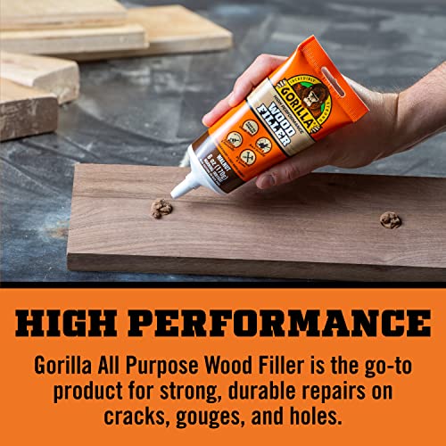 Gorilla All Purpose Wood Filler, 6oz Tube, Walnut (Pack of 1) Gorilla