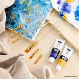Royal & Langnickel Royal Zip N' Close Gold Taklon Clear Acrylic Filbert and Angular 7-Piece Brush Set Royal & Langnickel