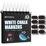 GOTIDEAL White Chalk Markers, Bold Tip Washable Chalkboard Markers, Car Window Markers,for Blackboard, Glass & Bistro, Non-Toxic, Erasable Paint GOTIDEAL