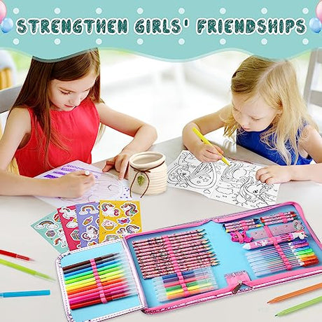 ABERLLS Unicorn Markers Set for Girls Age 5 6 7 8 9 10 Years Old, Unicorns Gifts for Kids Girls Birthday, Art Coloring Marker Kit with Unicorn Pencil ABERLLS
