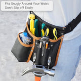 Compuda Genuine Leather Tool Belt Pouch with Hammer Holder Tool Pouch with Belt Leather Belt Tool Pouch for Men/Women (Tool Hammer Pouch) compuda
