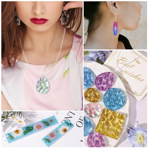 LET'S RESIN Epoxy Resin Jewelry Making Supplies,Resin Kits and Molds Complete Set Included Dried Flowers,Resin Dye,Necklace Chain,Resin Art Starter