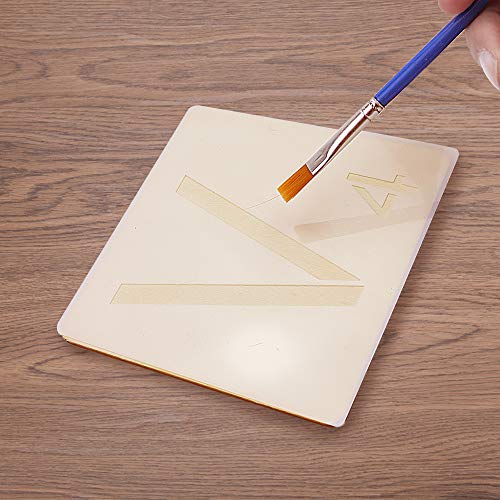 SKPPC 50 Pieces 4 Inch Unfinished Blank Wood Pieces with 26 Pieces Letters Stencils for Wall Decor Home Decoration DIY Craft Projects SKPPC