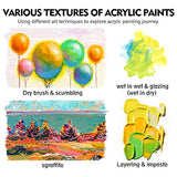 Magicfly Acrylic Paint 12 Colours/473ml, Large Bottles Acrylic Paint Set Rich Pigment Colours for Artists, Beginners, Amateurs on Glass, Stone, Magicfly