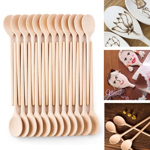 Mr.Woodware 12 Inch Wooden Spoons for Cooking - Set of 24 Long Handle Oval Wooden Spoon for Mixing, Stirring, Tasting - Kitchen Wooden Utensils For Mr. Woodware