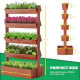DoCred Vertical Wooden Raised Garden Bed, 5 Tier Garden Planters Freestanding Wood Plant Stand Flower Rack Wooden Planter Box for Plants Herbs DoCred