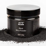 LET'S RESIN Black Mica Pigment Powder, 3.5 Ounces/ 100 Grams Black Mica Powder for Soap Making, Shimmer Resin Pigment Powder for Epoxy, Slime, Bath LET'S RESIN