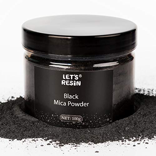 LET'S RESIN Black Mica Pigment Powder, 3.5 Ounces/ 100 Grams Black Mica Powder for Soap Making, Shimmer Resin Pigment Powder for Epoxy, Slime, Bath - WoodArtSupply