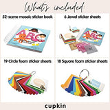 Cupkin Mosaic Sticker Art Kits for Kids and Adults - ABC Mosaics Art Craft Kit for Boys and Girls - 52 Page Sticker by Number Mosaic Kit with 3,000+ CUPKIN