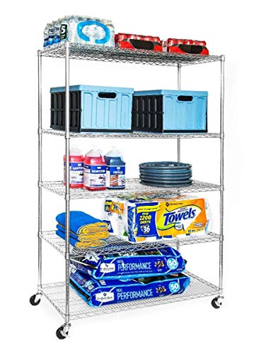 Seville Classics UltraDurable Heavy Duty NSF Solid Steel Wire Rack Storage Unit Organizer for Garage, Warehouse, Office, Restaurant, Classroom, - WoodArtSupply