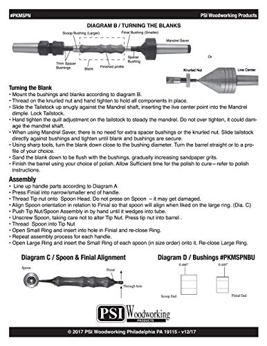 Penn State Industries PKMSPN Measuring Spoon Set Kit Woodturning Project (1pack) - WoodArtSupply