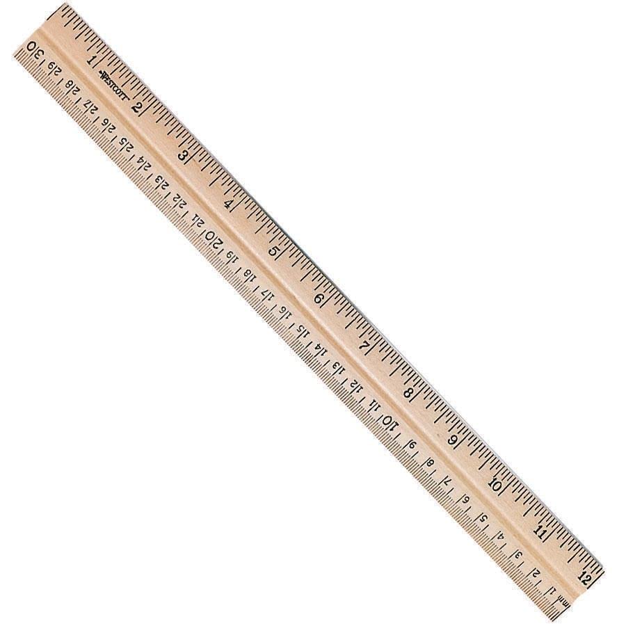 Beveled 12" Wooden Ruler (Pack of 12) - WoodArtSupply