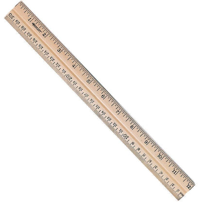 Beveled 12" Wooden Ruler (Pack of 12) - WoodArtSupply