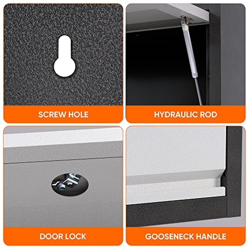 SUXXAN Metal Wall Cabinet with Up-flip Door,Wall-Mounted Locker for Garage Workshop Kitchen（one Cabinet SUXXAN