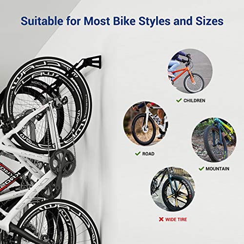 FLEXIMOUNTS 6-Bike Storage Rack for Garage, Heavy-Duty Wall Mount Hanger for Home & Garage, Holds Up to 300lbs FLEXIMOUNTS