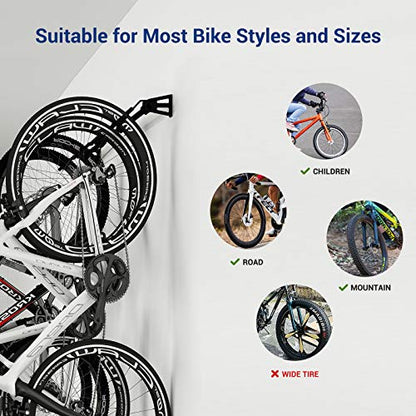 FLEXIMOUNTS 6-Bike Storage Rack for Garage, Heavy-Duty Wall Mount Hanger for Home & Garage, Holds Up to 300lbs - WoodArtSupply