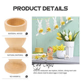 Amosfun 12PCS Wooden Egg Cup Holders Stands DIY Blank Unfinished Wooden Egg Stands Holders 1.1" x 1.3" Amosfun