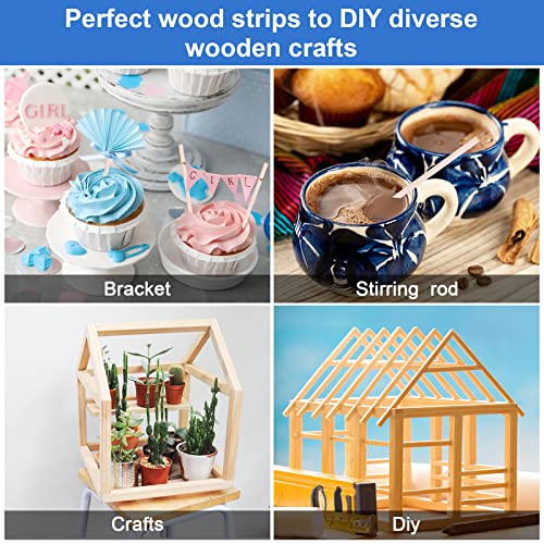 280 Pieces Balsa Wood Sticks 1/8 x 1/8 x 12 Inch Wood Strips Balsa Square Wooden Dowels Hardwood Unfinished Wood Sticks for Crafts DIY Projects - WoodArtSupply