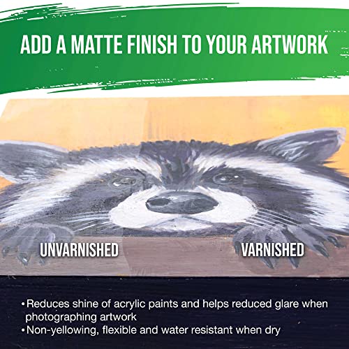 U.S. Art Supply Professional Matte Varnish, 8 Ounce - Acrylic Medium, Clear Permanent Protective Finish for Paintings & Artwork, Apply Over Dry U.S. Art Supply
