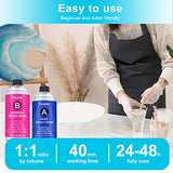 Teexpert Epoxy Resin Crystal Clear: 64OZ Epoxy Resin kit Fast Curing Heat Resistant for Casting Coating Art DIY Craft Jewelry Wood Table Top Flower Teexpert