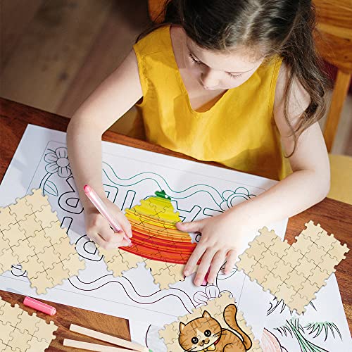 UPlama 300PCS Blank Puzzles, Freeform Blank Puzzle Pieces Blank Wooden Puzzles DIY Jigsaw Puzzles Plain Puzzle Pieces for Crafts, Arts, Card Making UPlama