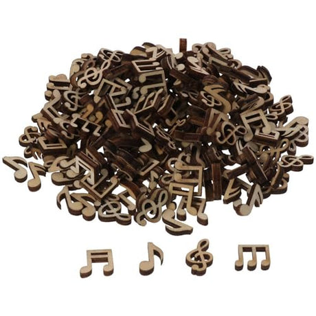 hobbyhub 300Pcs Music Notes Wooden Cutouts, Unfinished Label, DIY Unfinished Card Home Decoration hobbyhub