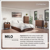 Prepac Milo Mid-Century 6 Drawer Dresser For Bedroom, 16" D x 52.50" W x 33" H, Cherry Prepac