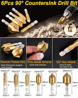 28 Pack Woodworking Chamfer Drilling Tools with a Case, Rocaris Including 6 Countersink, 5 Metric Step Drill Bit, 7 Counter Sinker Drill Bit Set with Rocaris