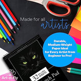 Art-N-Fly Black Sketch Pad Mini 5.5x8.5" 2 Pack - Black Paper Sketchbook for Drawings, Perforated Edge on Spiral 100 Sheets Total - Art Sketch Book Art-n-Fly
