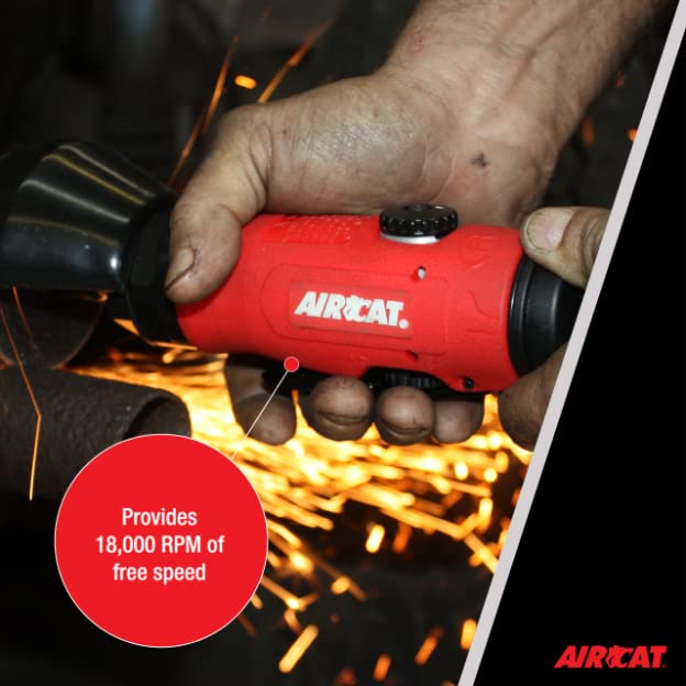 AIRCAT Pneumatic Tools 6520: .5 HP 3-Inch Composite Reversible Cut-off Tool 18,000 RPM Free Speed AIRCAT