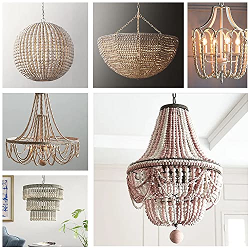 WLIANG 800 Pcs 20mm Natural Wooden Beads, Unfinished Round Bulk Spacer Wood Beads for DIY Crafts, Garlands Farmhouse Decor, Jewelry Bracelet Necklace WLIANG