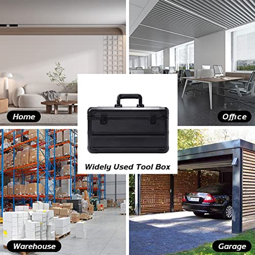 E ELIAUK Tool Box Hard Case Tool Organizer Storage Cabinet Carry Case,Toolbox with Drawers, Black E ELIAUK
