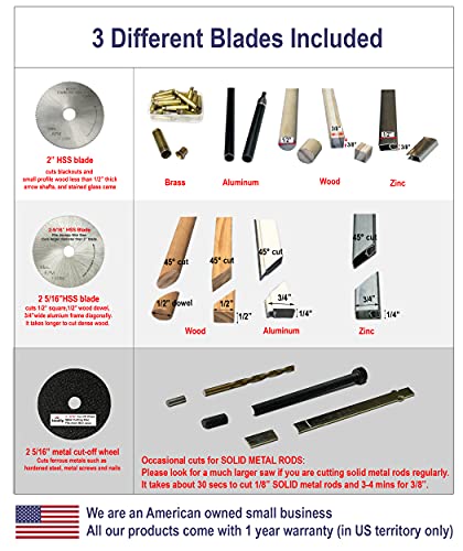 JOUNJIP Mini Miter Cut-Off Chop Saw for Hobby Miniature Model Making, Arrow Shafts, Zinc Stained Glass Came, 223/5.56 Brass - Cuts Max. 1/2"High x JOUNJIP