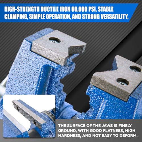 COGNATIVE 360° Multi-Purpose Bench Vise, Ductile Iron, Heavy Duty with Anvil, Clamp force 4000KG, Blue, 5-Inch COGNATIVE