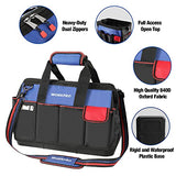WORKPRO Tool Bag, 18 Inch Tool Bag with Waterproof Molded Base, Open Top Tool Organizer Bag with 20 Pockets, Adjustable Shoulder Strap WORKPRO