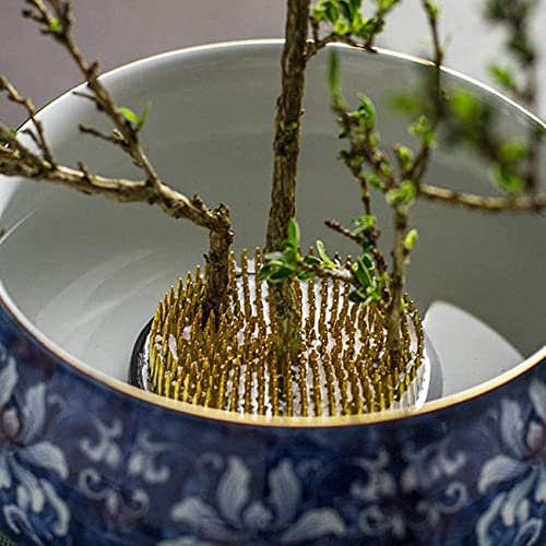 3/Set Flower Frog Japanese Ikebana Flower Arrangement Kenzan Kit, 2.4”Round Floral Frog Moribana+1.6”Square Ikebana Kenzan+2.1”x1.4”Rectangle Pin Eggone