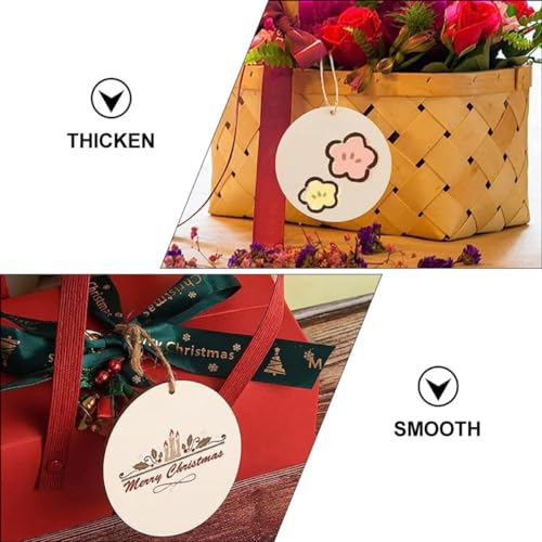 Zerodeko 1 Set Wooden Slices Label Pendant Unfinished Wood Slices Craft Pendant with Hole Decorations Set Wood Chips Wooden Christmas Decorations Zerodeko