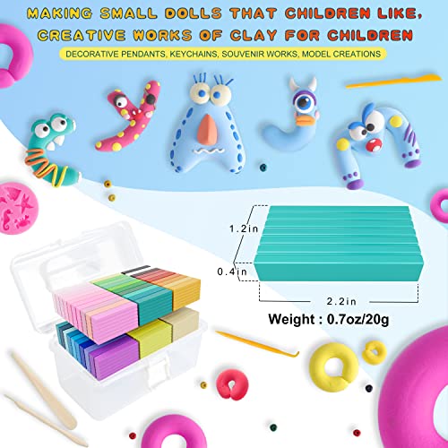 Polymer Clay 60 Colors, Modeling Clay for Kids Oven Baked Model Clay Non-Sticky with Sculpting Tools DIY Starter Kits,and Accessories,Great Gift for CyAJM