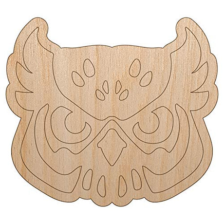 Great Horned Owl Head Unfinished Wood Shape Piece Cutout for DIY Craft Projects - 1/8 Inch Thick - 6.25 Inch Size Sniggle Sloth