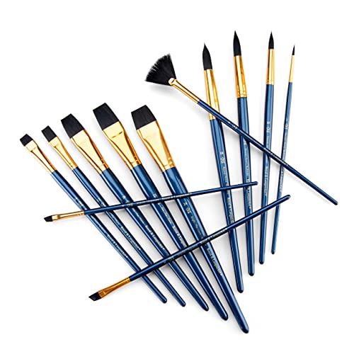 Royal & Langnickel - 9300 Series 10760:Zip N' Close 12-Piece Black Taklon Brush Set 1 - RSET-9301 - WoodArtSupply