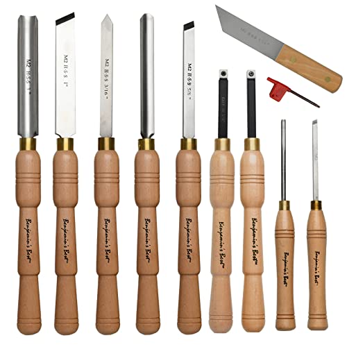 PSI Woodworking LCSET10 Benjamin's Best 10pc Super Spindle Woodturning Lathe Chisel Set - WoodArtSupply