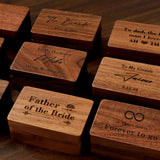 Personalized Cufflinks Men with Custom Wood Box Cuff Links Groomsmen Dad Wedding Gift Cring Coco