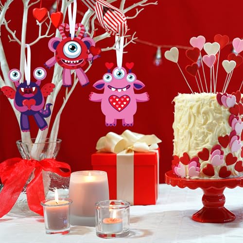 Sumind Valentine's Day Craft Kits for Kids, DIY Craft Ornament Valentine Class Game Activities Paper Craft Hanging Ornament for Valentines Day Sumind