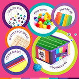 Dan&Darci Arts & Crafts Supplies Kit for Kids and Toddlers - with Storage Bin - Kid & Toddler Art & Craft Set Ages 3, 4, 5, 6, 7 & 8 Years Old - Dan&Darci