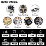 YOOHO Paint Pen White Black Acrylic Marker Set for Rock Wooden Tire Metal Leather Glass Painting, 0.7mm Fine Point Quick Drying (3pcs Black +3pcs YOOHO