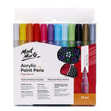 MONT MARTE Signature Acrylic Paint Pens, 12 Piece, Waterproof, Suitable for Most Surfaces Including Canvas, Card, Rocks, Fine Bullet Tip (1mm) MONT MARTE